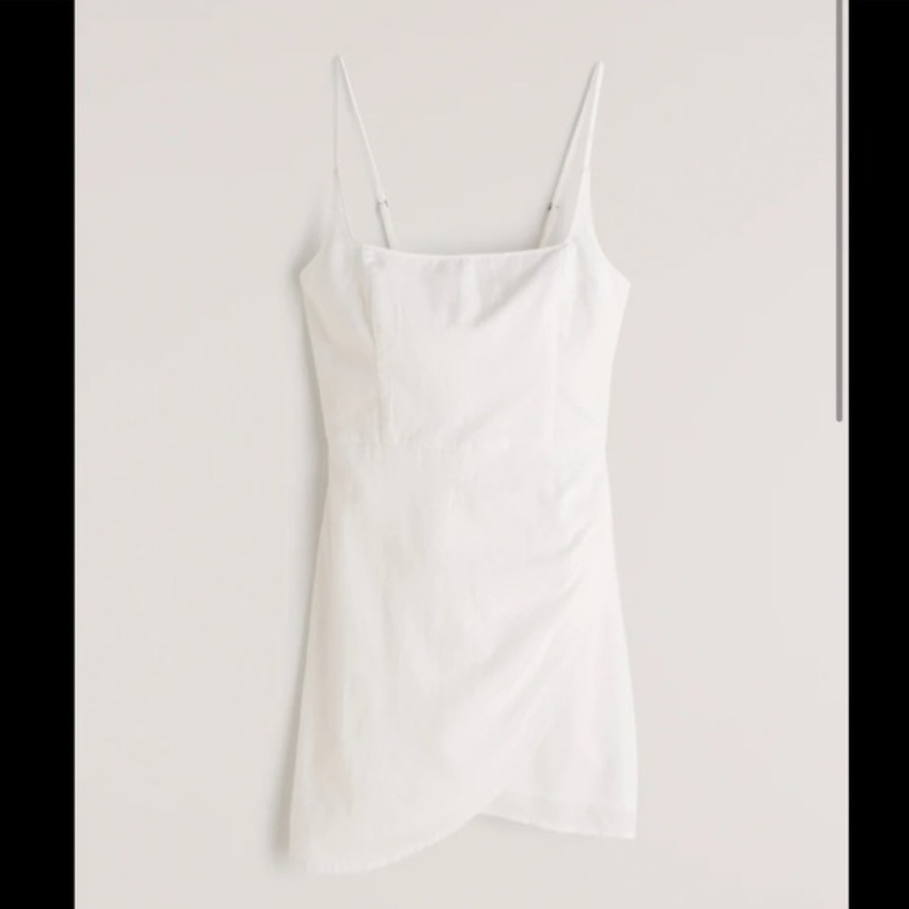 White Abercrombie & Fitch Scoop Neck Wrap Mini Dress